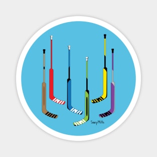 Hockey Goalie Sticks Colorful Magnet